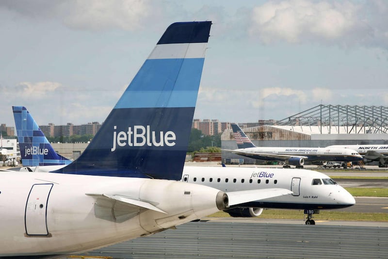 A JetBlue airplane.
