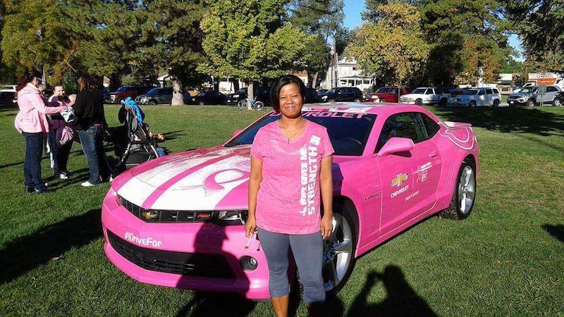 Cami Shepherd at a breast cancer awareness event. She was at heart an activist who embraced causes for women, especially the marginalized and the abused.