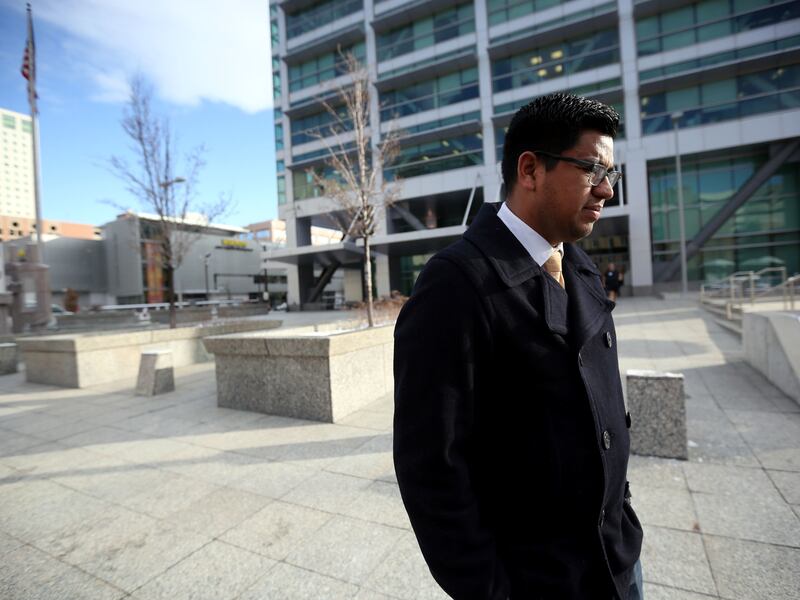 Bernardo Castro leaves the Wallace F. Bennett Federal Building in Salt Lake City on Thursday, Dec. 21, 2017.