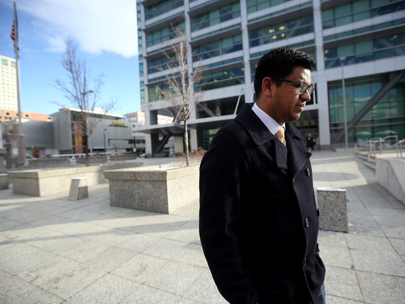 Bernardo Castro leaves the Wallace F. Bennett Federal Building in Salt Lake City on Thursday, Dec. 21, 2017.