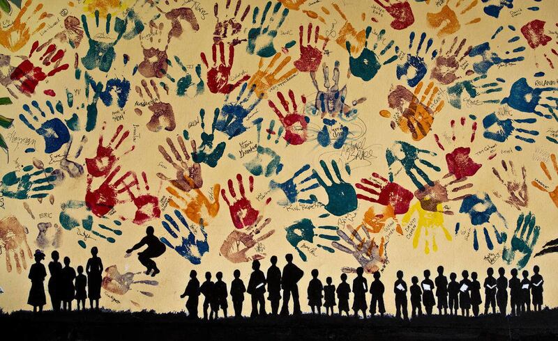 March 24, 2014 - A mural created by students to observe the 20th anniversary of the genocide in Rwanda.