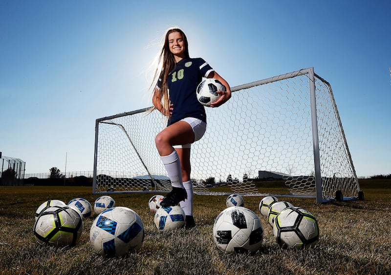 Caroline Stringfellow, 2018 Deseret News Ms. Soccer, poses for a photo in Syracuse on Thursday, Nov. 8, 2018.