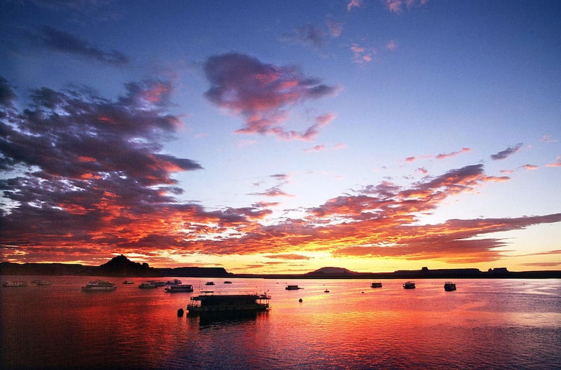 Sunrise at Wahweap on Lake Powell in September 1997.