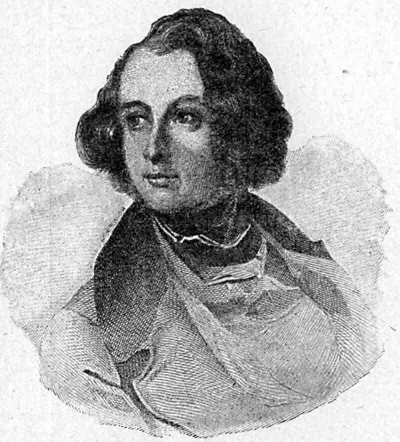 A portrait of Charles Dickens.