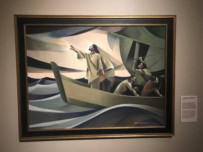 A painting titled "La Tempestad — Paz, Cálmense" (The Tempest — Peace, Be Still) by Argentine artist Jorge Cocco Santángelo is on display at the Church History Museum in Salt Lake City through Oct. 9, 2018.