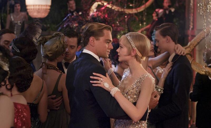 Leonardo DiCaprio as Jay Gatsby and Carey Mulligan as Daisy Buchanan in "The Great Gatsby."