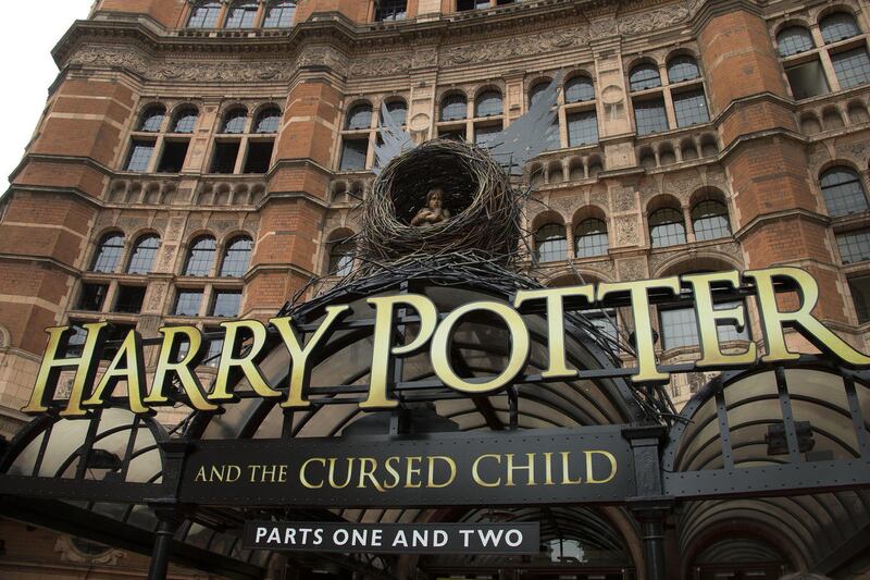 The Palace Theatre in central London shows “Harry Potter and the Cursed Child.” A new version of the production, which is set 19 years after the original “Harry Potter” series, comes to Broadway in the fall.