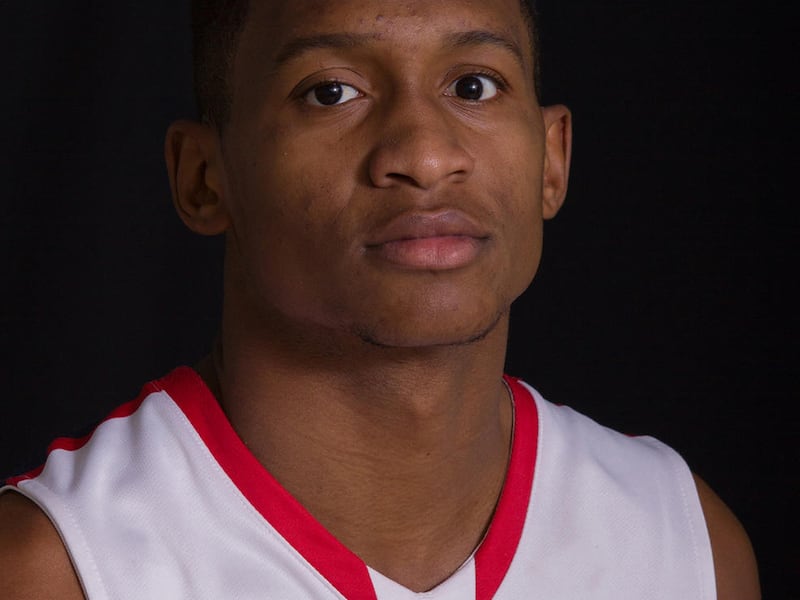 DSU senior forward Mark Ogden Jr. poses for his headshot. He signed a contract to play professional basketball in Luxembourg this fall.