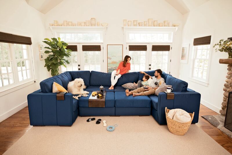 Lovesac's Sactional modular furniture can be configured in numerous ways, using "seats" and "sides." The company had a very successful public stock offering launch Wednesday, June 27, 2018, raising almost $55 million.