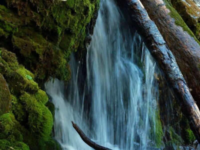 Running waters at Donut Falls in Big Cottonwood Canyon in Salt Utah. A woman died after falling while hiking near Donut Falls Saturday.