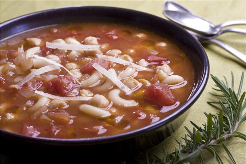 The chilly days to come need a hot and hearty soup like this classic bowl of pasta e fagioli.