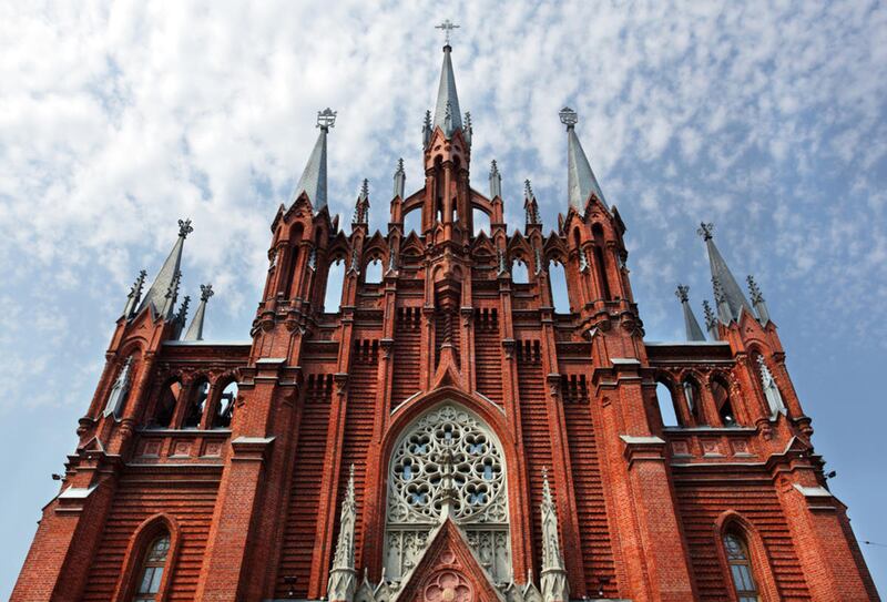 Russia, Moscow. The Roman Catholic Cathedral of the Immaculate Conception of the Blessed Virgin Mary
