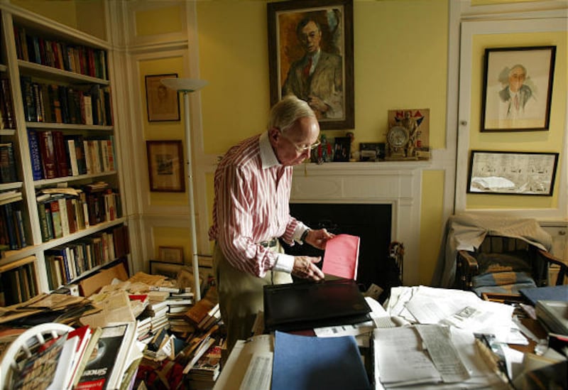Arthur M. Schlesinger Jr. in his home office in New York in 2004.