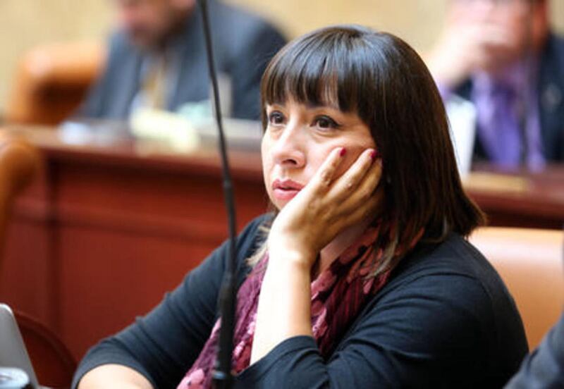 FILE: Rep. Angela Romero, D-Salt Lake City, and other Utah House Democrats joined advocates for victims of sexual assault on the Capitol steps Wednesday morning to promote awareness for Start By Believing Day.