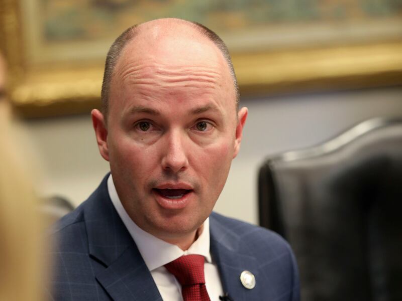 Lt. Gov. Spencer Cox, who is spearheading the Utah COVID-19 Community Task Force, speaks during a KSL-TV roundtable discussion on the community’s response and preparedness for the coronavirus at the Triad Center in Salt Lake City on Thursday, March 5, 2020.