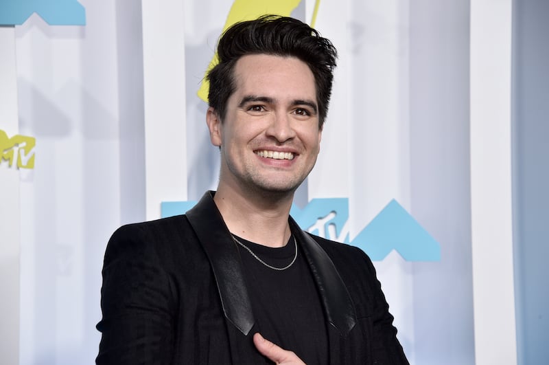 Brendon Urie arrives at the MTV Video Music Awards at the Prudential Center in Newark, N.J.