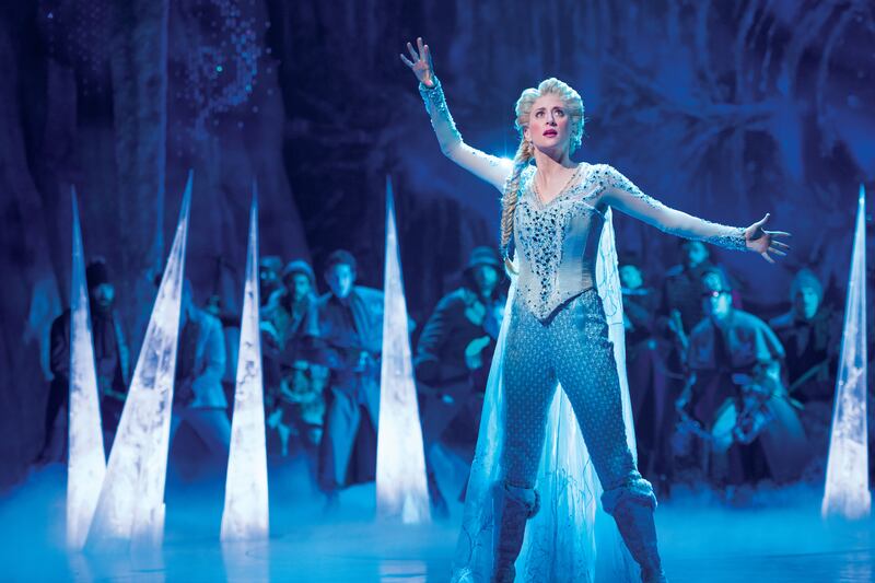 Caissie Levy as Elsa in the musical “Frozen,” which was scheduled to run at the Eccles Theater April 15-May 3.