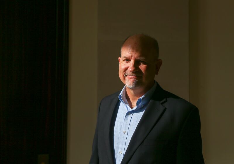 State Treasurer David Damschen poses for a portrait in his office at the Capitol in Salt Lake City on Friday, Jan. 25, 2019. Damschen is tasked to find ways for medical marijuana businesses and state agencies to get or maintain banking services.