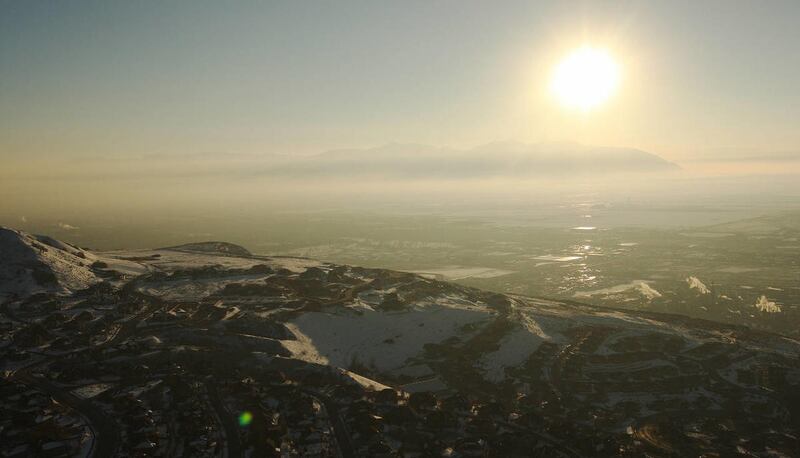 Air quality suffers as an inversion covers the Salt Lake valley Thursday, Jan. 23, 2014.