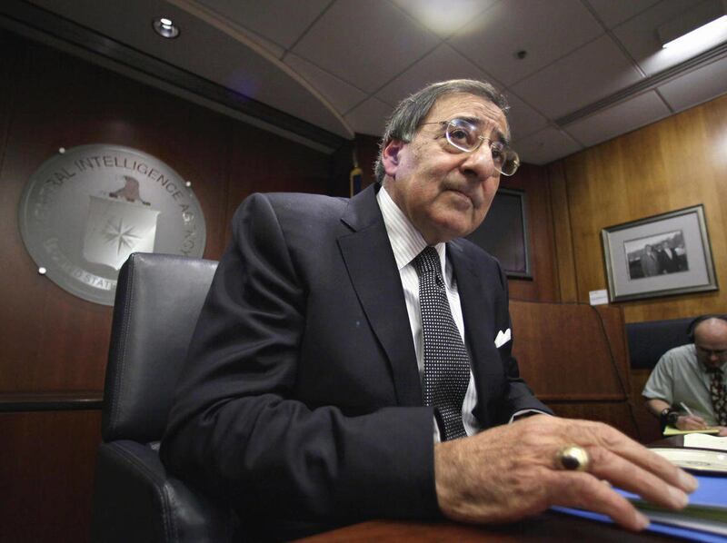 In this Feb. 25, 2009 file photo, CIA Director Leon Panetta speaks with reporters at CIA Headquarters in Langley, Va.