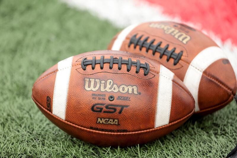 Footballs are pictured