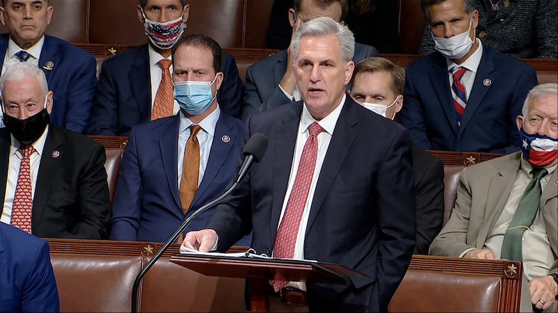 Kevin McCarthy speaks on the House floor.