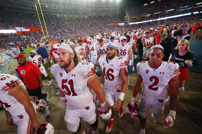 Utah players walk off the field