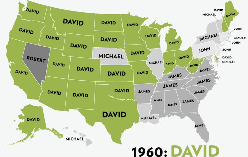 The Social Security Administration unveiled last week that Noah was the most popular boy name in 2014. Here's how popular boy names have changed over time.