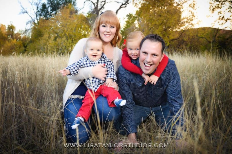 Shannon Abbott with her family.