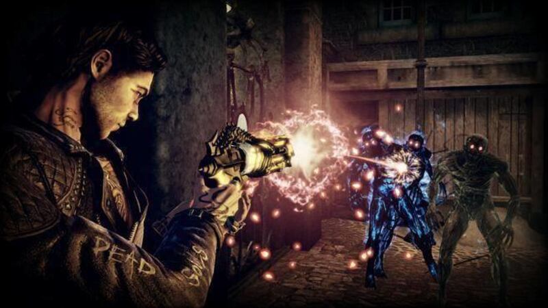 In this video game image released by Electronic Arts, a scene is shown from, "Shadows of the Damned."