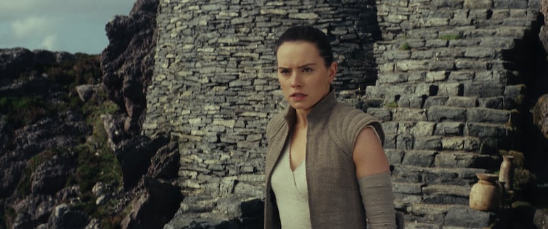 Daisy Ridley as Rey in "Star Wars: The Last Jedi."