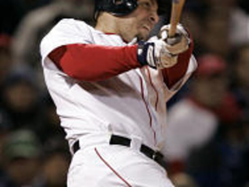 Red Sox's Eric Hinske belts a two-run home run to boost Boston. He also made a big-time catch.