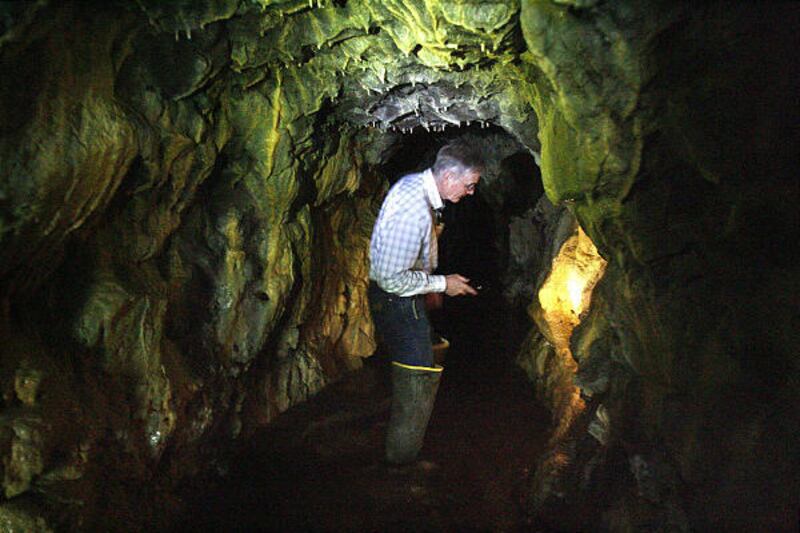 Brian Olmstead, general manager of the Twin Falls Canal Co.,<BR> provides a tour of the tunnels that helped drain saturated farmland.