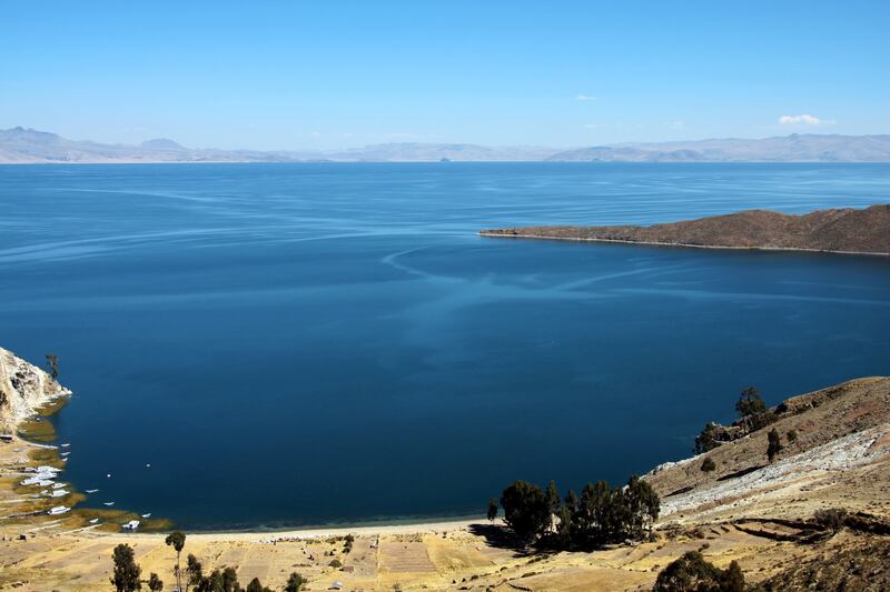Lake Titicaca straddles the border between Bolivia and Peru.
