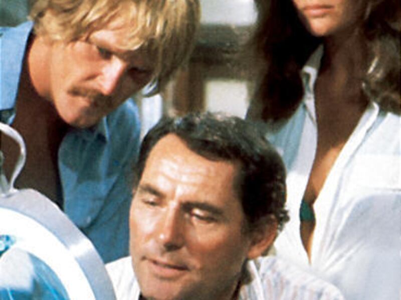 Nick Nolte, left, Robert Shaw, Jacqueline Bisset in "Deep."