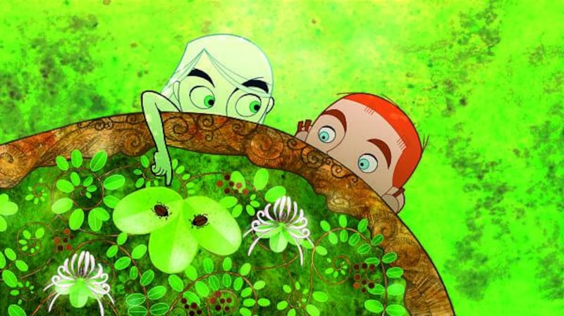 Forest spirit Aisling (voice of Christen Mooney) and Brendan (voice of Evan McGuire) are in "The Secret of Kells."