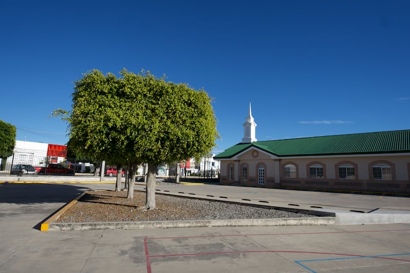 Waterwise landscaping is seen implemented at a meetinghouse of The Church of Jesus Christ of Latter-day Saints in Puebla, Mexico.