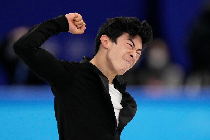 Nathan Chen fist pumps