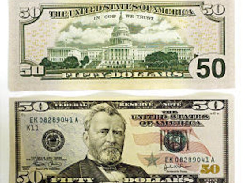 The Federal Reserve System held a ceremony in Washington Tuesday to mark the distribution of the newly redesigned and tinted $50 notes.
