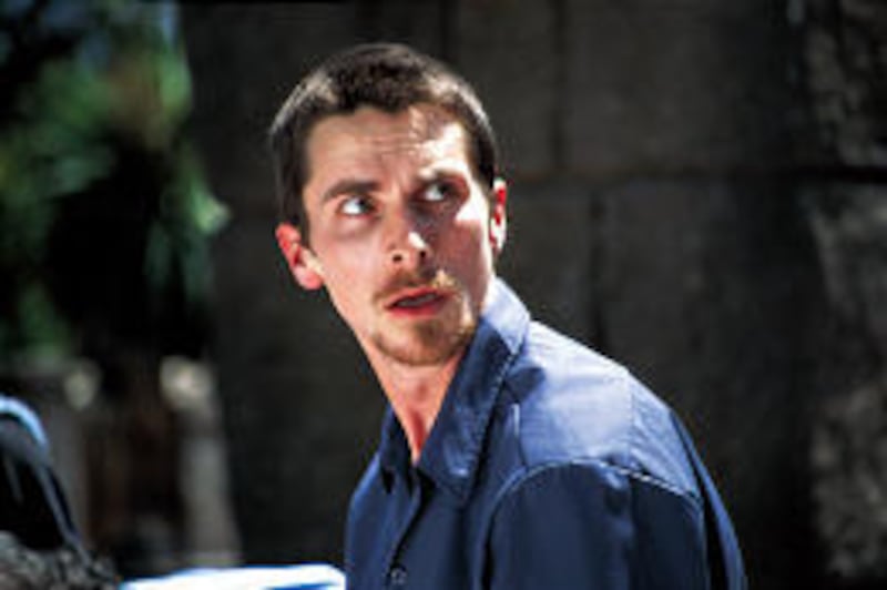 Christian Bale has a haunted, sunken-eyed look in "The Machinist."