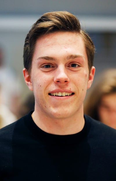 Sam Nafus of Bountiful High School poses for a photo during the Beyond the March student forum at the Utah State Office Building in Salt Lake City on Monday, March 19, 2018.