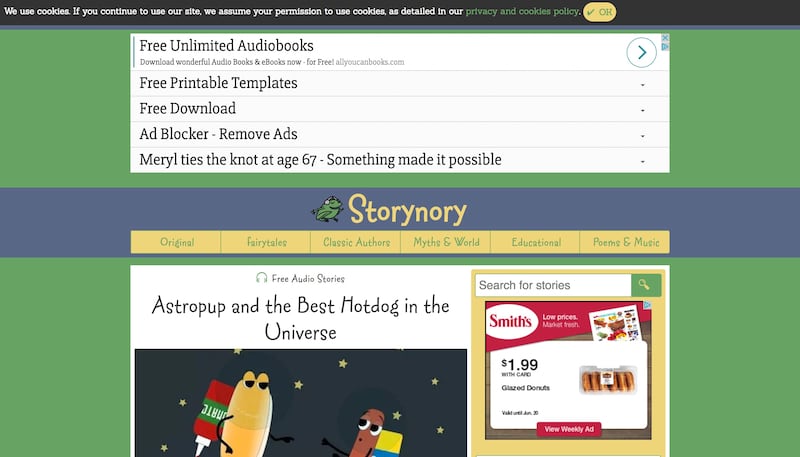 "Storynory" adds a new story each week, from classic tales to new ones, filled with adventure and imagination.