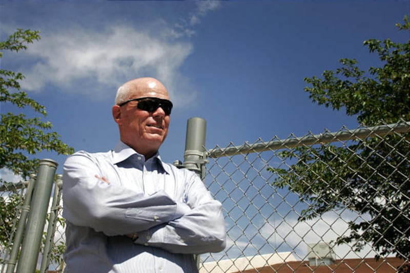 Bruce Wisan stands outside of a building in Hildale, Utah, on August 31st, 2006.