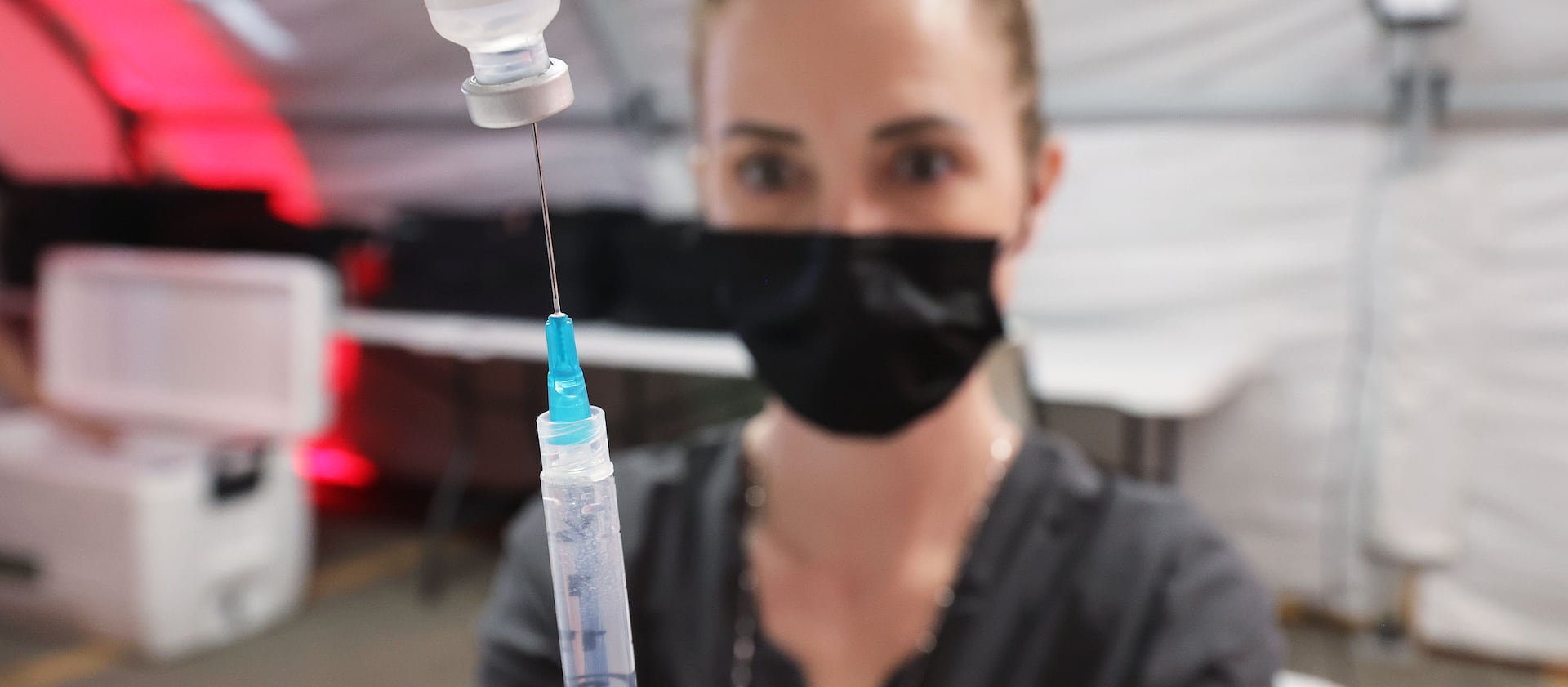 A COVID-19 vaccine at a Utah County Health clinic.