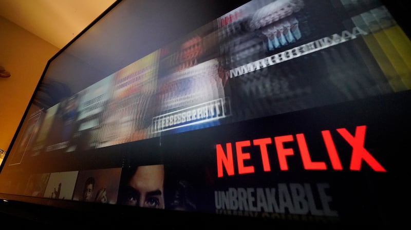 The Netflix screen on a television in Pittsburgh.