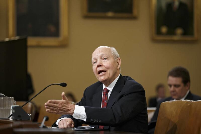 Internal Revenue Service (IRS) Commissioner John Koskinen testifies on Capitol Hill in Washington, Friday, June 20, 2014, before the House Ways and Means Committee as they continue probe of whether tea party groups were improperly targeted for increased s