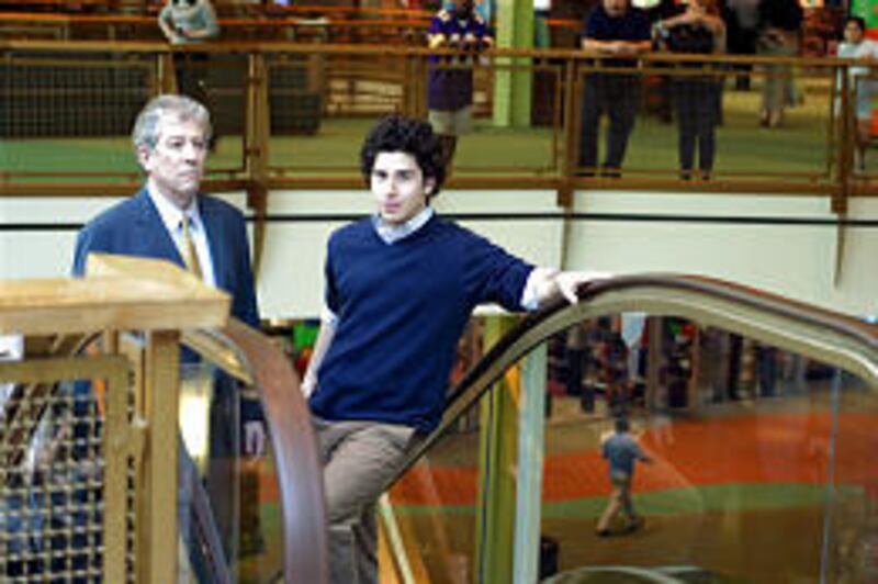 Peter Riegert is Leo Spivak and Jake Hoffman plays Ed Shiffman in the low-key "King of the Corner."
