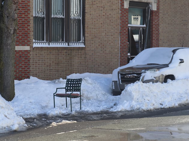 How Boston drivers save their parking spots in a snowstorm