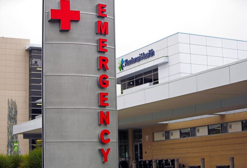 Emergency entrance of the Kootenai Health in Coeur d’Alene, Idaho.