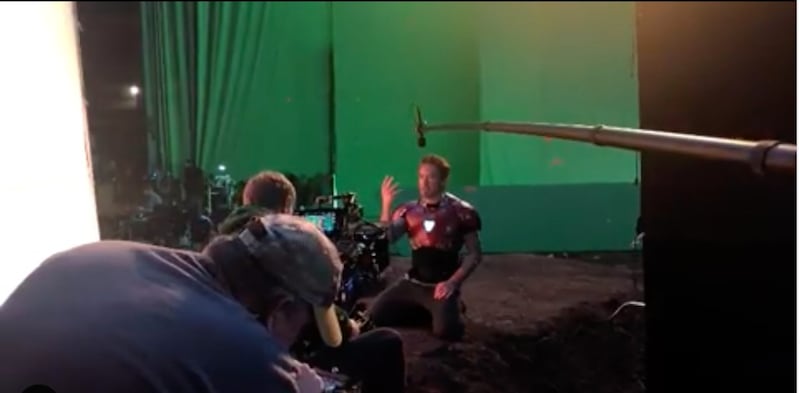 Robert Downey Jr. performs a snap in this behind-the-scenes footage from "Avengers: Endgame."